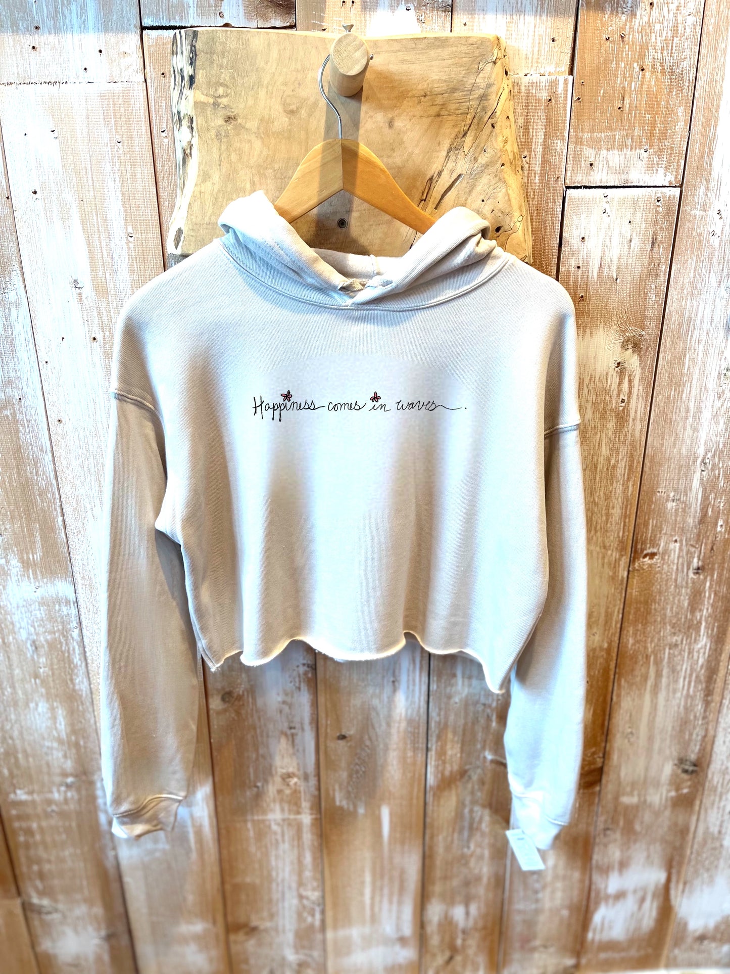 Happiness comes in Waves - Crop Hoodie