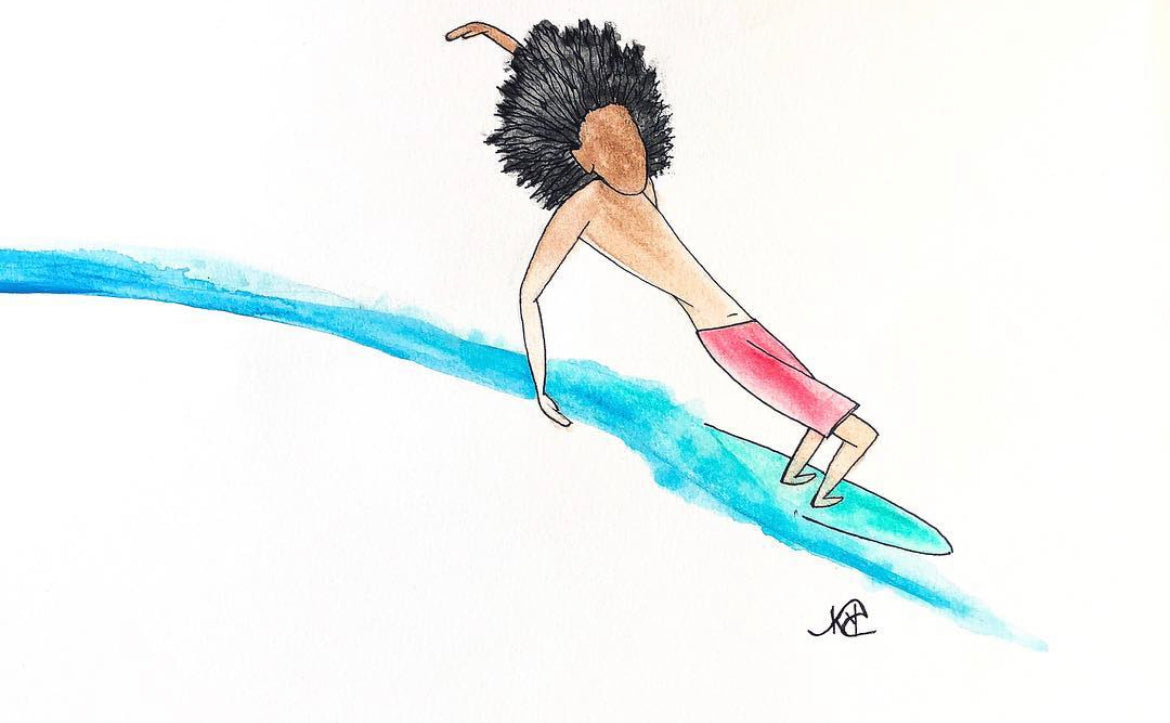 Soul Laid Back- Original Artwork created on mixed media paper with acrylic and ink. Matted in high profile shadowbox frames