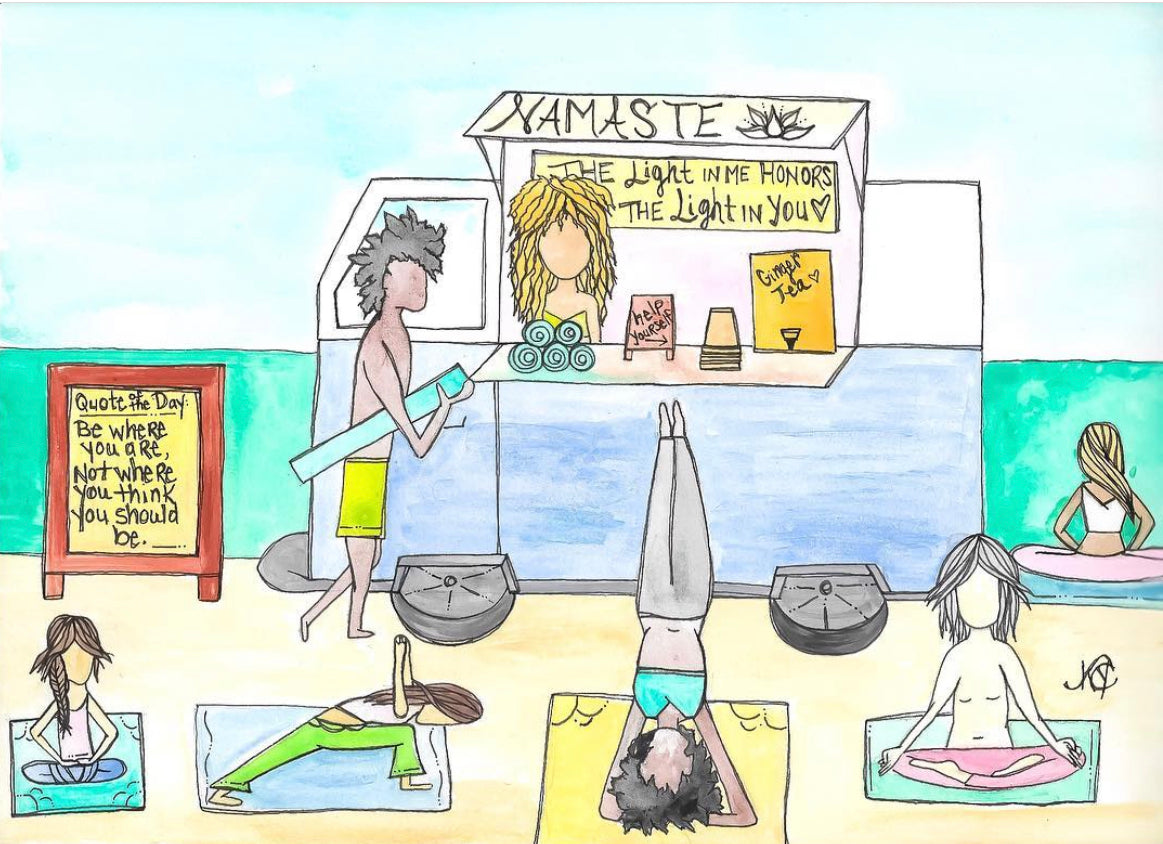 Be Where you Are - Original Artwork created on mixed media paper with acrylic and ink. Matted in high profile shadowbox frames