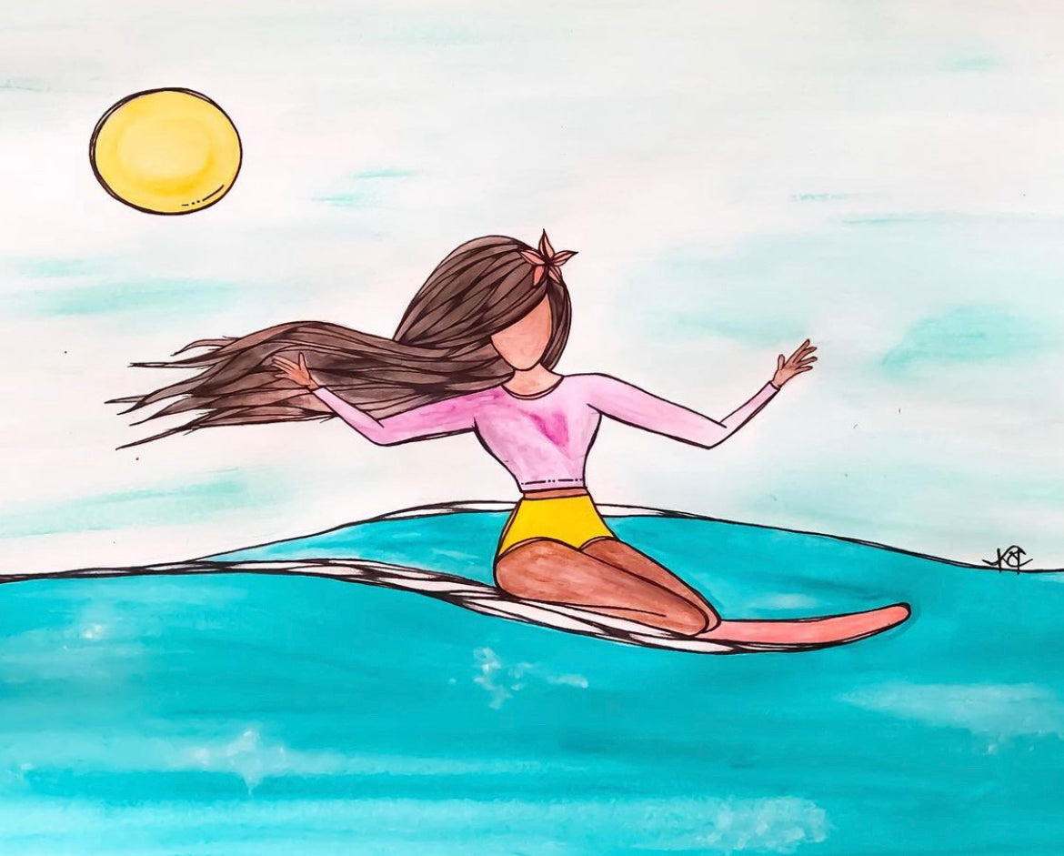 Pure Joy - Original Artwork created on mixed media paper with acrylic and ink. Matted in high profile shadowbox frames