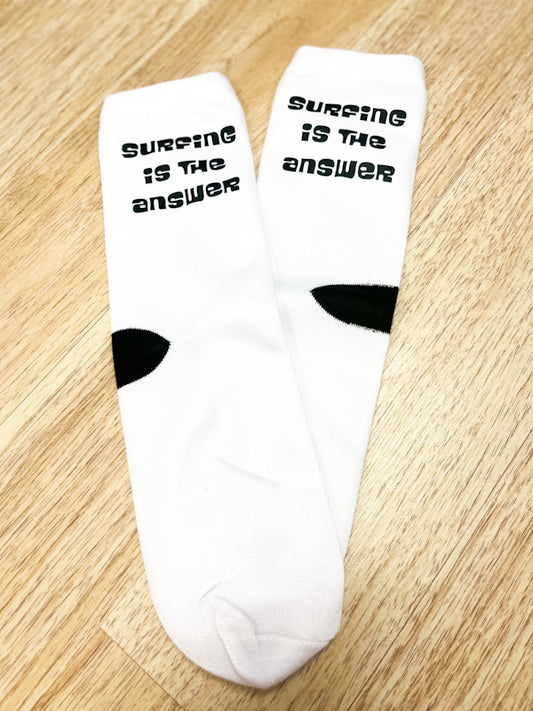 Surfing is the Answer socks
