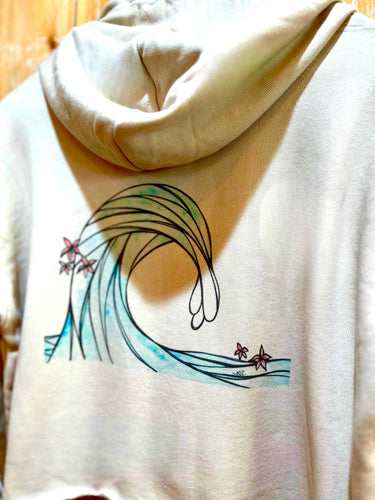 Happiness comes in Waves - Crop Hoodie