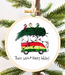 Peace, Love, & Happy Holidays Ornament