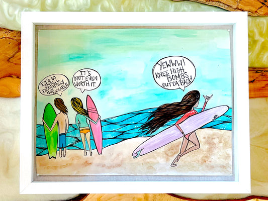 It's Always Worth It - Original Artwork created on mixed media paper with acrylic and ink. Matted in high profile shadowbox frames