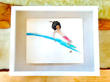 Load image into Gallery viewer, Soul Laid Back - Original Artwork created on mixed media paper with acrylic and ink. Matted in high profile shadowbox frames