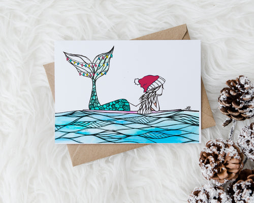 Mermaid Daze Holiday Greeting Card
