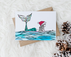 Mermaid Daze Holiday Greeting Card