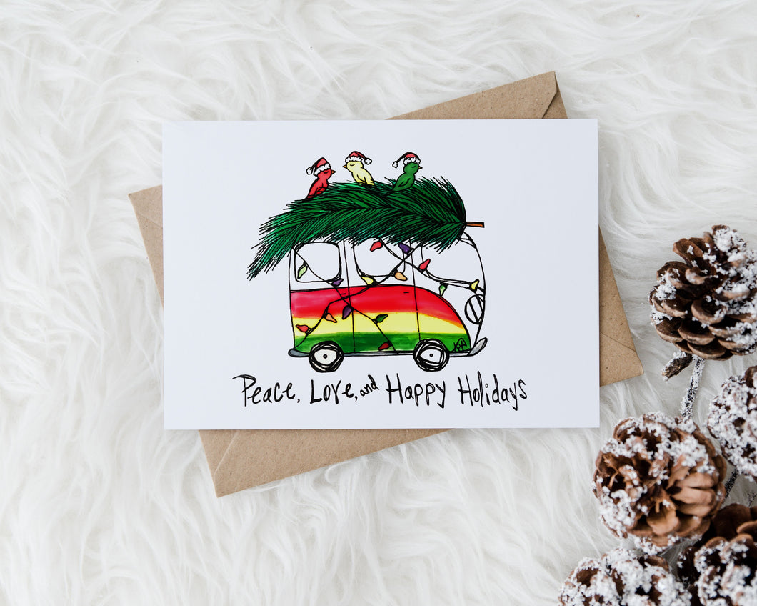 Peace, Love, & Happy Holidays Greeting Card