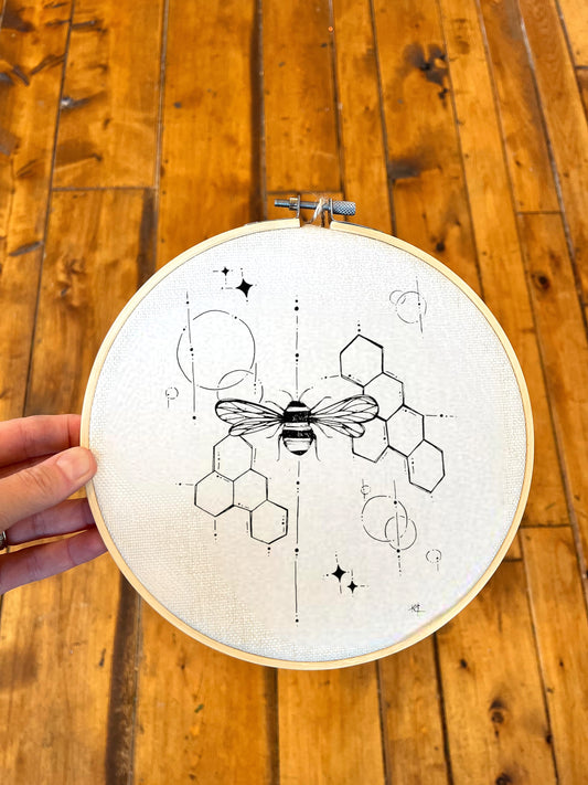 Honeybee Harmony - Circular Wall Hanging